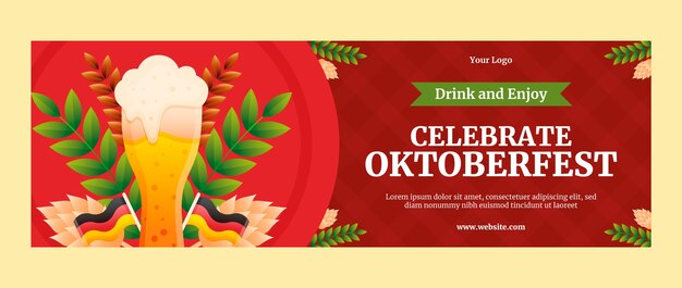 Encabezado degradado de twitter para el festival oktoberfest
