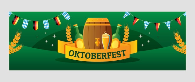 Vector gratuito encabezado degradado de twitter para el festival oktoberfest