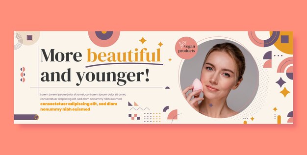Encabezado de twitter de artista de maquillaje plano