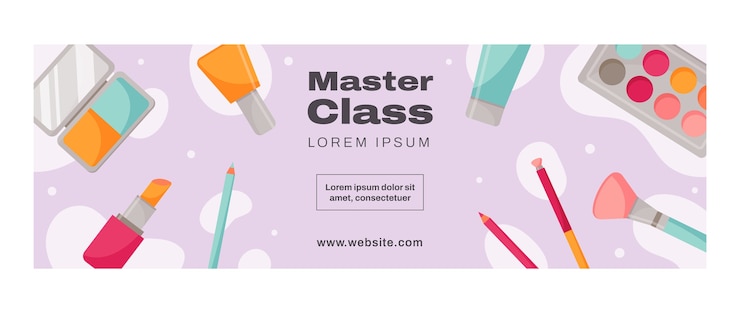 Vector gratuito encabezado de twitter de artista de maquillaje plano