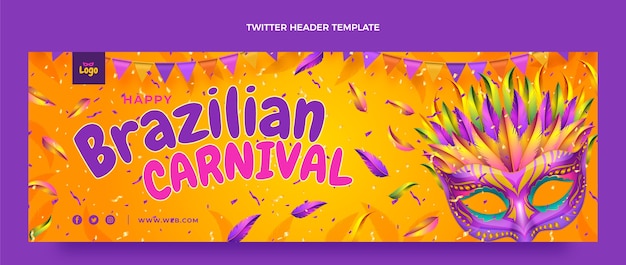 Encabezado de twitter de carnaval realista