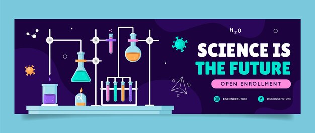 Encabezado de twitter de ciencia dibujado a mano