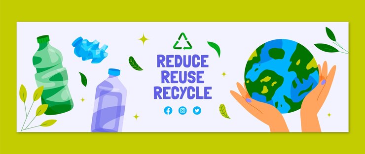 Vector gratuito encabezado de twitter de concepto de ecología dibujado a mano