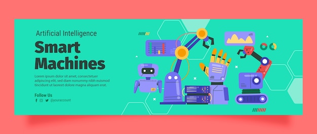 Encabezado de twitter de concepto de inteligencia artificial