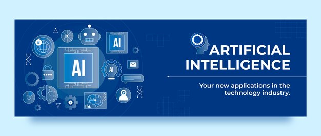 Encabezado de twitter de concepto de inteligencia artificial