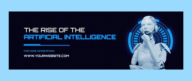 Encabezado de twitter de concepto de inteligencia artificial