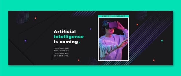 Encabezado de twitter de concepto de inteligencia artificial
