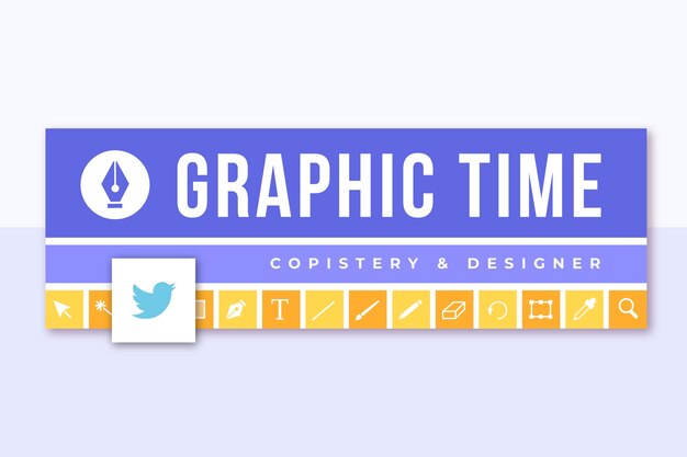 Encabezado de twitter de diseño de cuadrícula