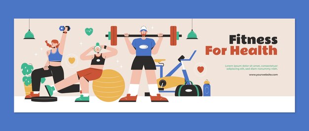 Encabezado de twitter de entrenamiento de gimnasio fitness