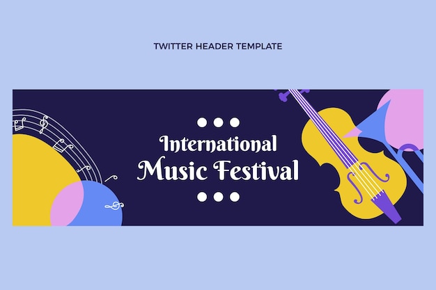 Encabezado de twitter de festival de música plana