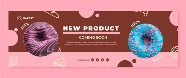 Encabezado de twitter de fiesta de donuts dibujados a mano