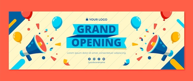 Encabezado de Twitter para la gran inauguración de negocios
