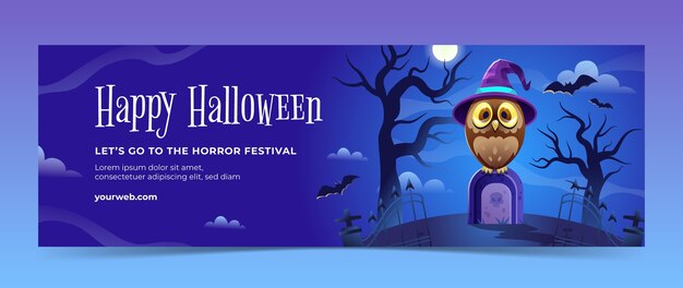 Encabezado de twitter de halloween degradado