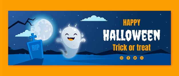 Encabezado de twitter de halloween degradado