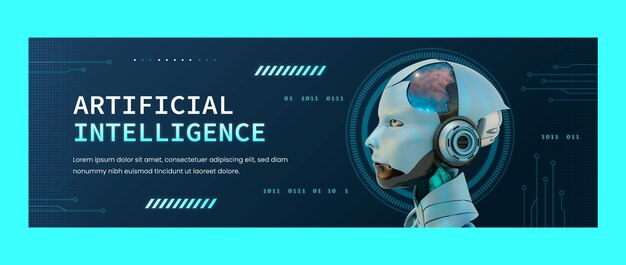 Encabezado de twitter de inteligencia artificial degradado