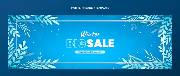 Encabezado de twitter de invierno degradado