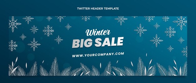 Vector gratuito encabezado de twitter de invierno degradado