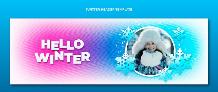 Vector gratuito encabezado de twitter de invierno realista