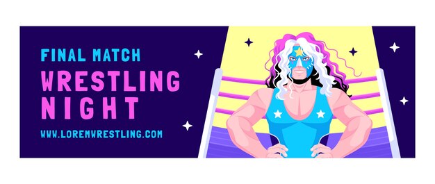 Encabezado de twitter de lucha libre dibujado a mano