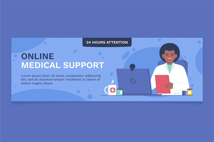 Vector gratuito encabezado de twitter médico plano