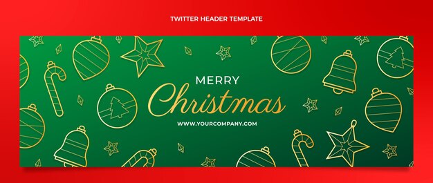 Encabezado de twitter navideño degradado