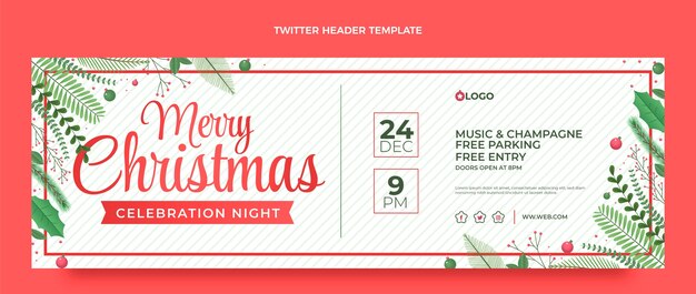 Encabezado de twitter navideño degradado