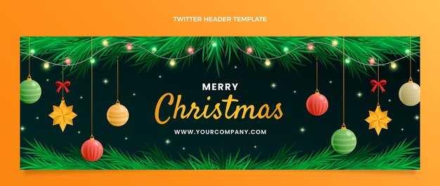 Encabezado de twitter navideño degradado