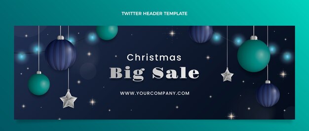 Encabezado de twitter navideño degradado