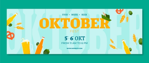 Encabezado de twitter de oktoberfest plano