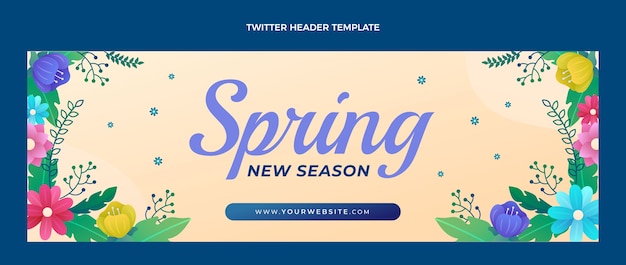 Encabezado de twitter de primavera degradado