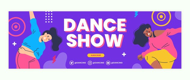 Encabezado de twitter de programa de baile dibujado a mano