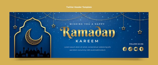 Encabezado de twitter ramadan degradado