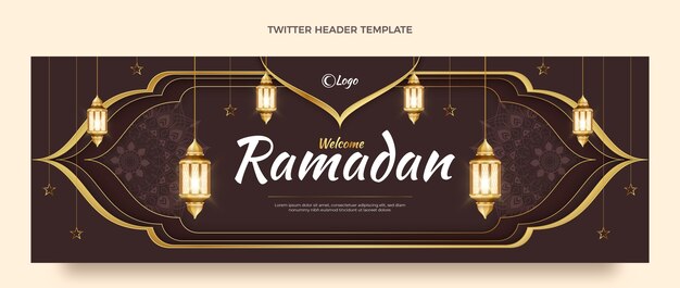Encabezado de twitter ramadán realista