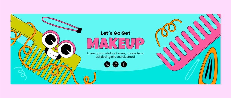Vector gratuito encabezado de twitter de salón de belleza dibujado a mano