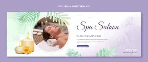 Vector gratuito encabezado de twitter spa acuarela