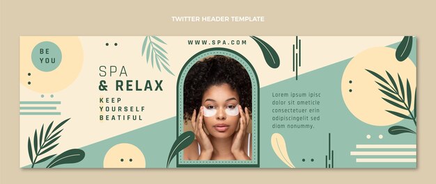 Encabezado de twitter de spa plano