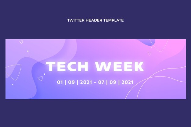 Encabezado de twitter de tecnología fluida abstracta degradado
