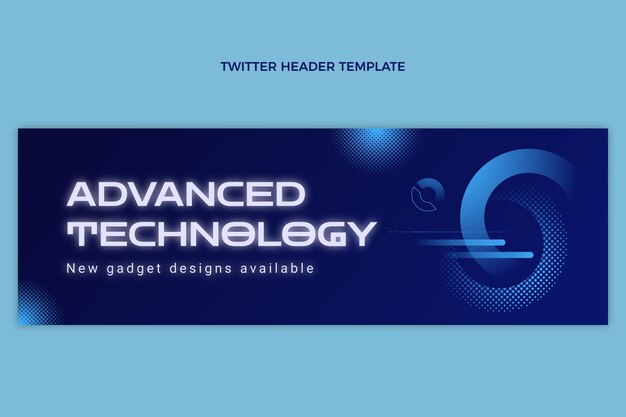 Encabezado de twitter de tecnología de semitono degradado