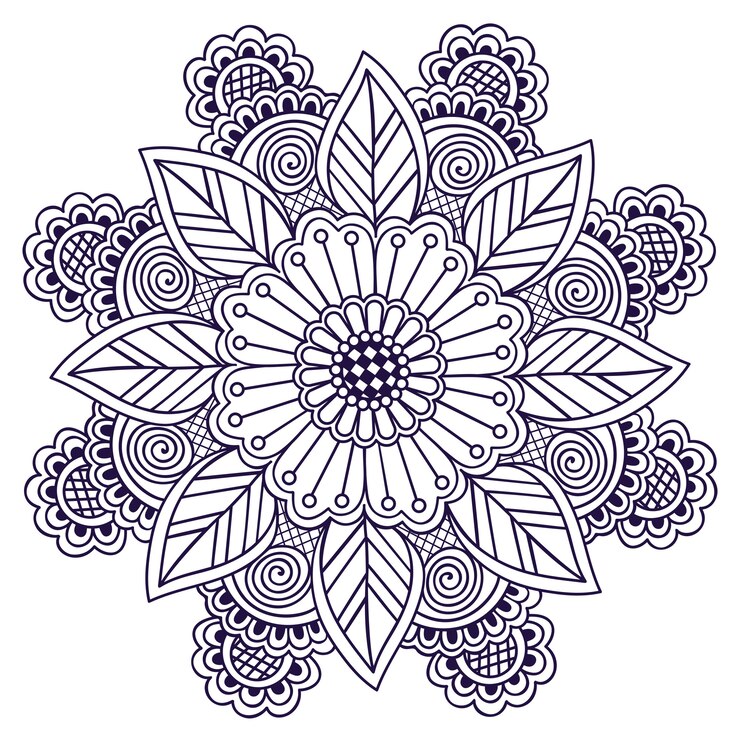 Vector gratuito encaje redondo ornamental con elementos de damasco y arabescos.