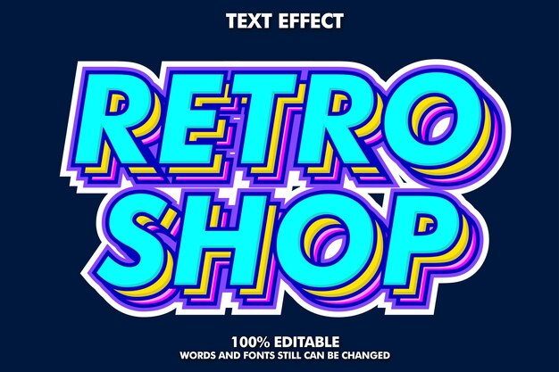 Encantador efecto de texto de arte pop con color elegante.