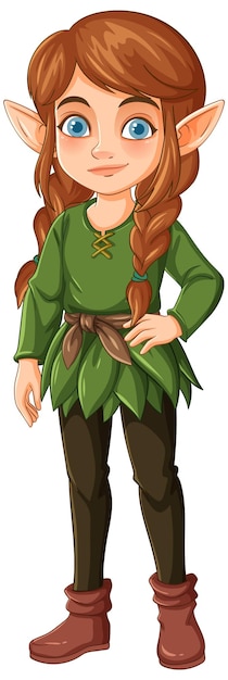 Encantador personaje elfo con traje verde