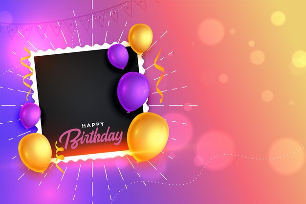 encantador póster de un feliz cumpleaños con un marco de la frontera de la imagen