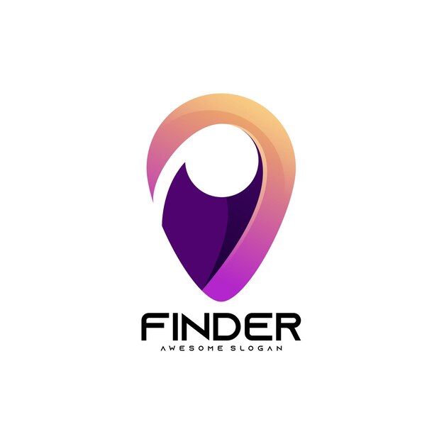 Encuentra gps lugar colorido logo degradado vector