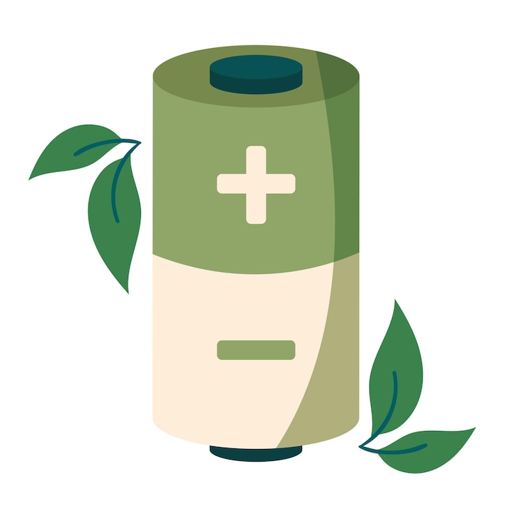 Vector gratuito energía de la batería de hoja verde
