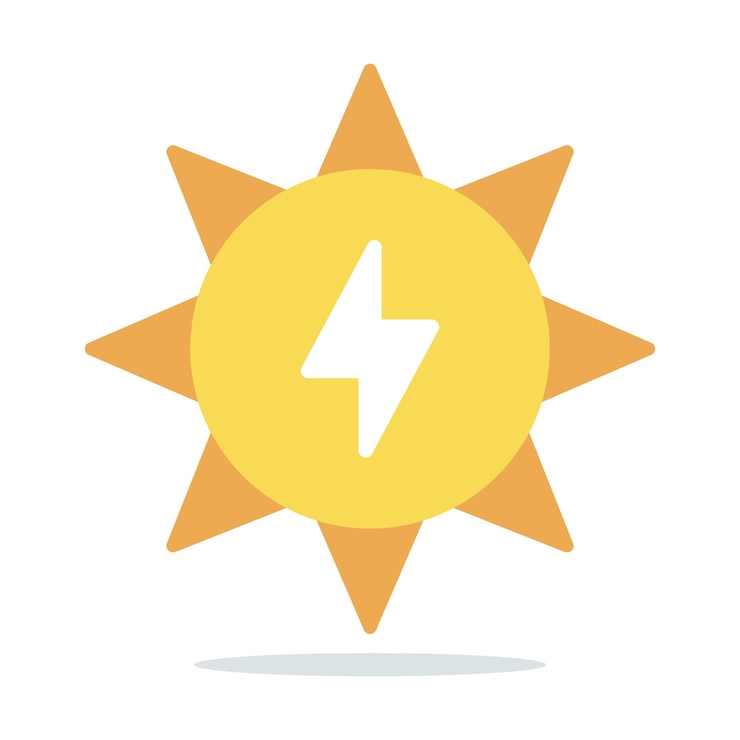 Vector gratuito energía solar del sol con perno