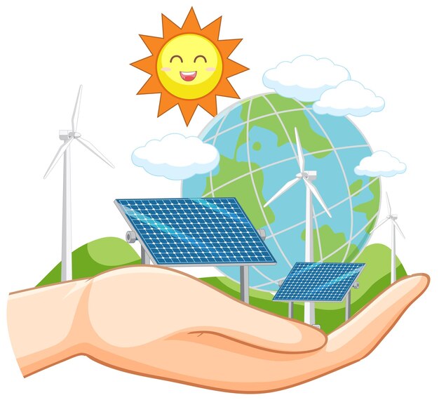 Energía verde del concepto de vector de recursos naturales