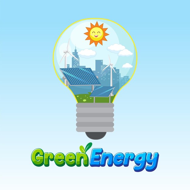 Energía verde del concepto de vector de recursos naturales