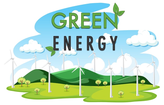Energía verde generada por aerogeneradores