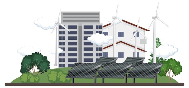 Vector gratuito energía verde generada a partir del concepto de vector de recursos naturales