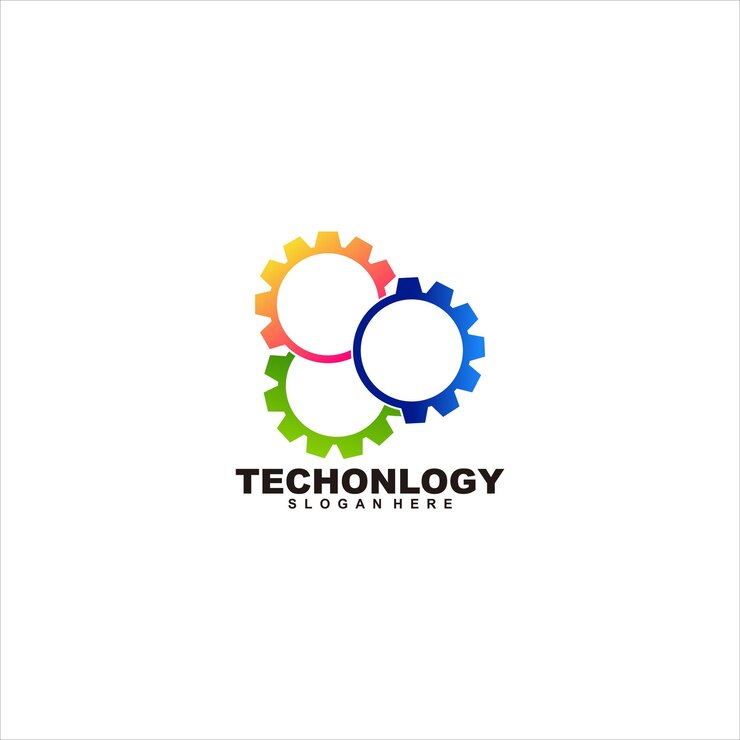 Vector gratuito engranaje colorido logotipo degradado